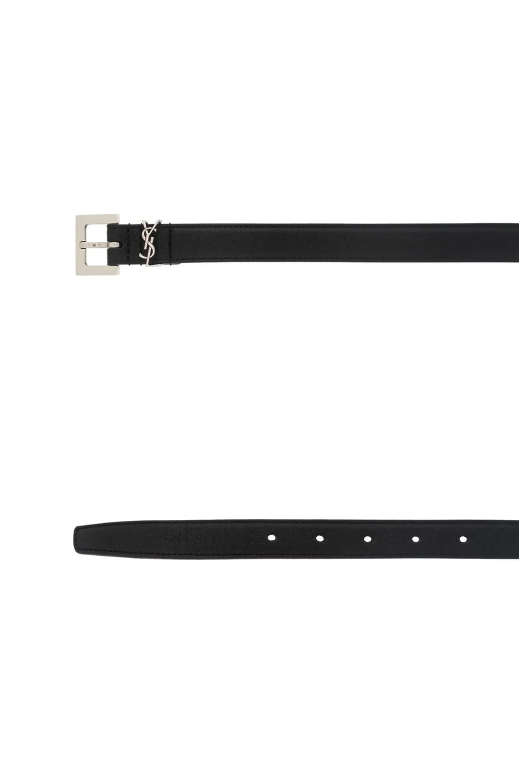 Saint Laurent Logo Plaque Buckled Belt
