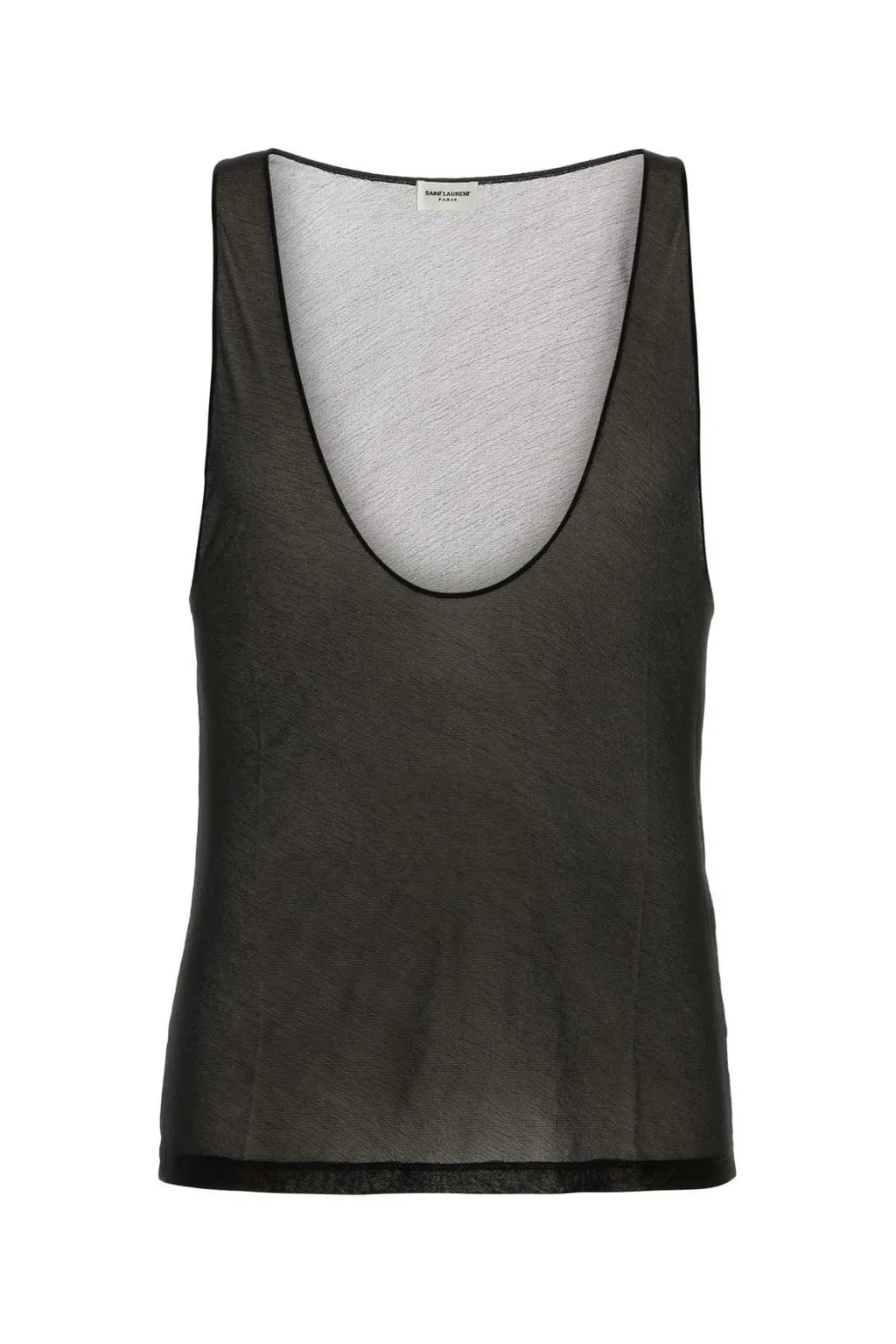 Saint Laurent Semi-Sheer Sleeveless Tank Top