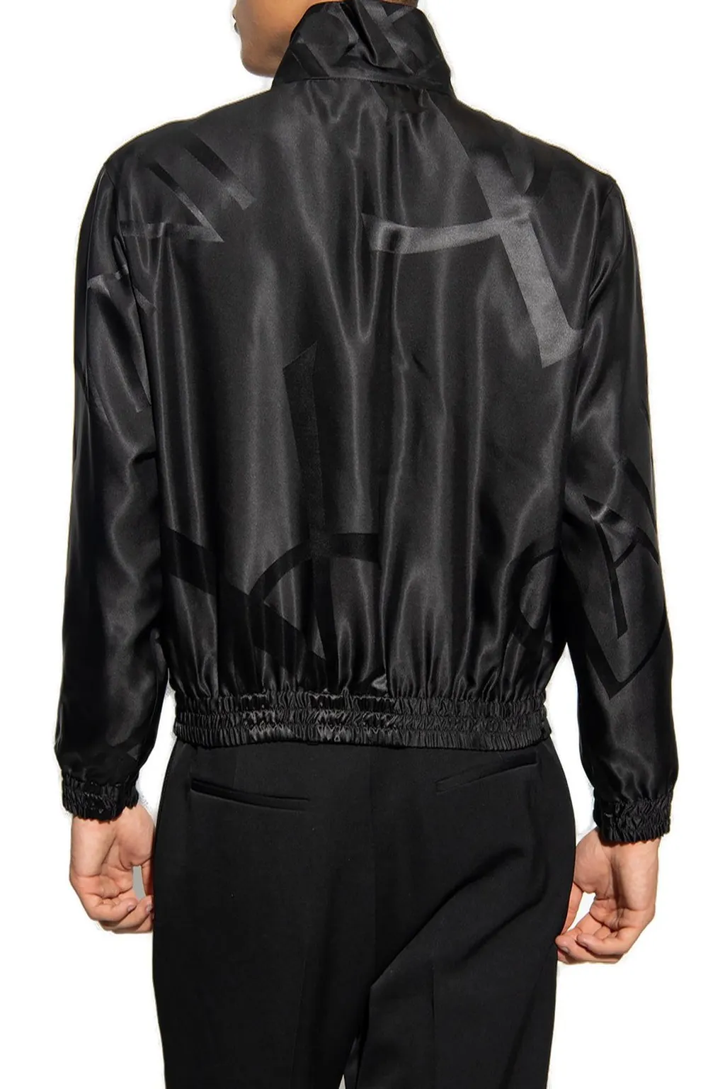 Saint Laurent Logo Printed Zip-Up Jacket