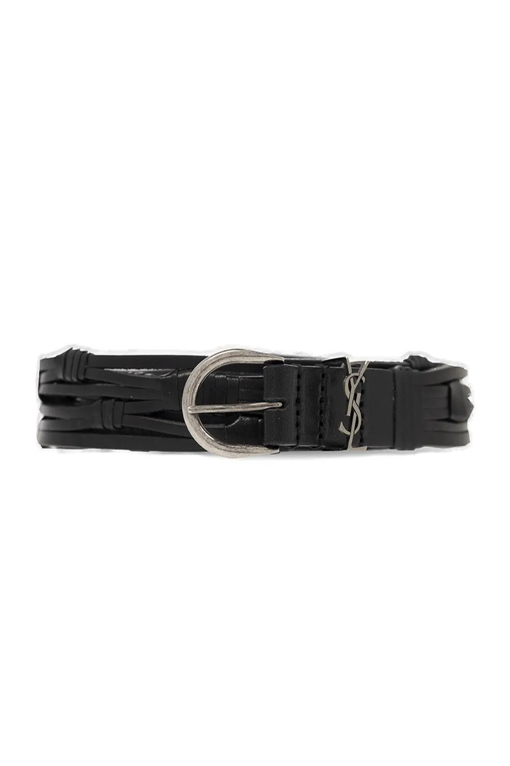 Saint Laurent	Croissant De Lune Buckled Thin Belt