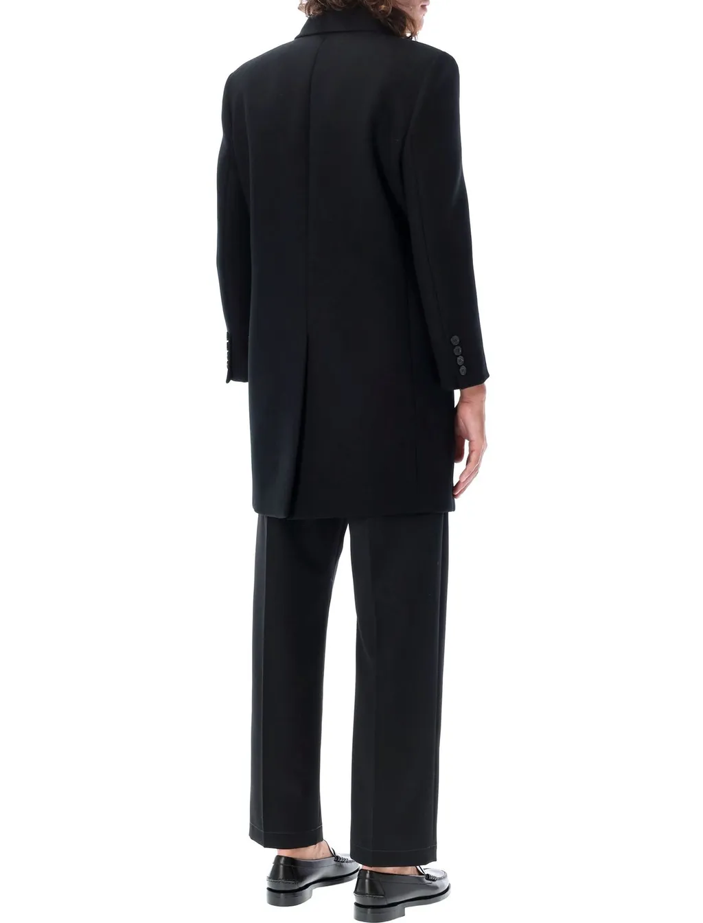 Saint Laurent Double-Breasted Long-Sleeved Coat