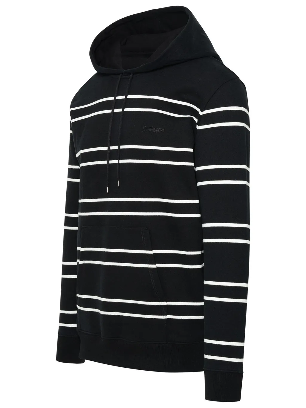 Saint Laurent Stripe Detailed Drawstring Hoodie