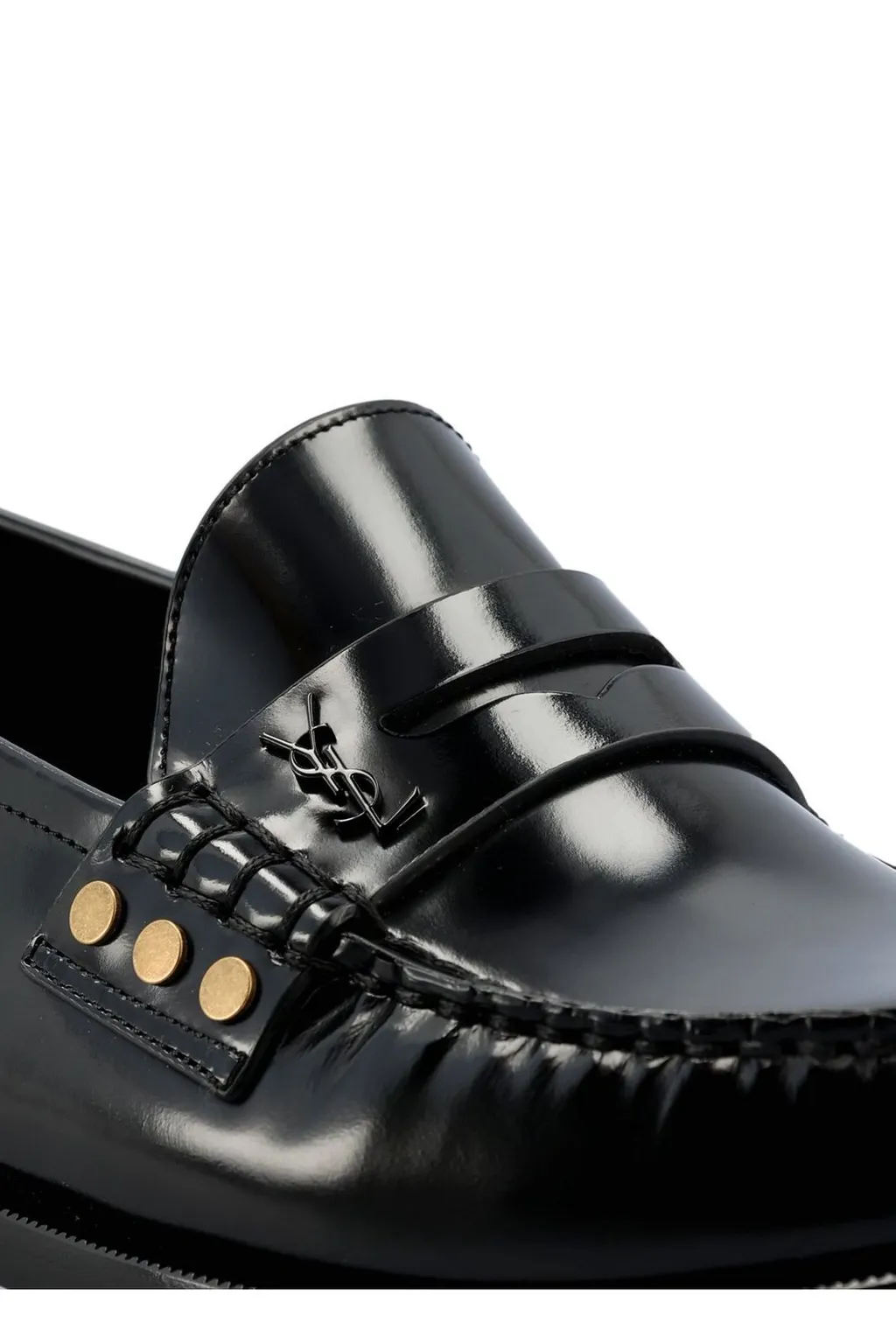 Saint Laurent Almond Toe Slip-On Loafers