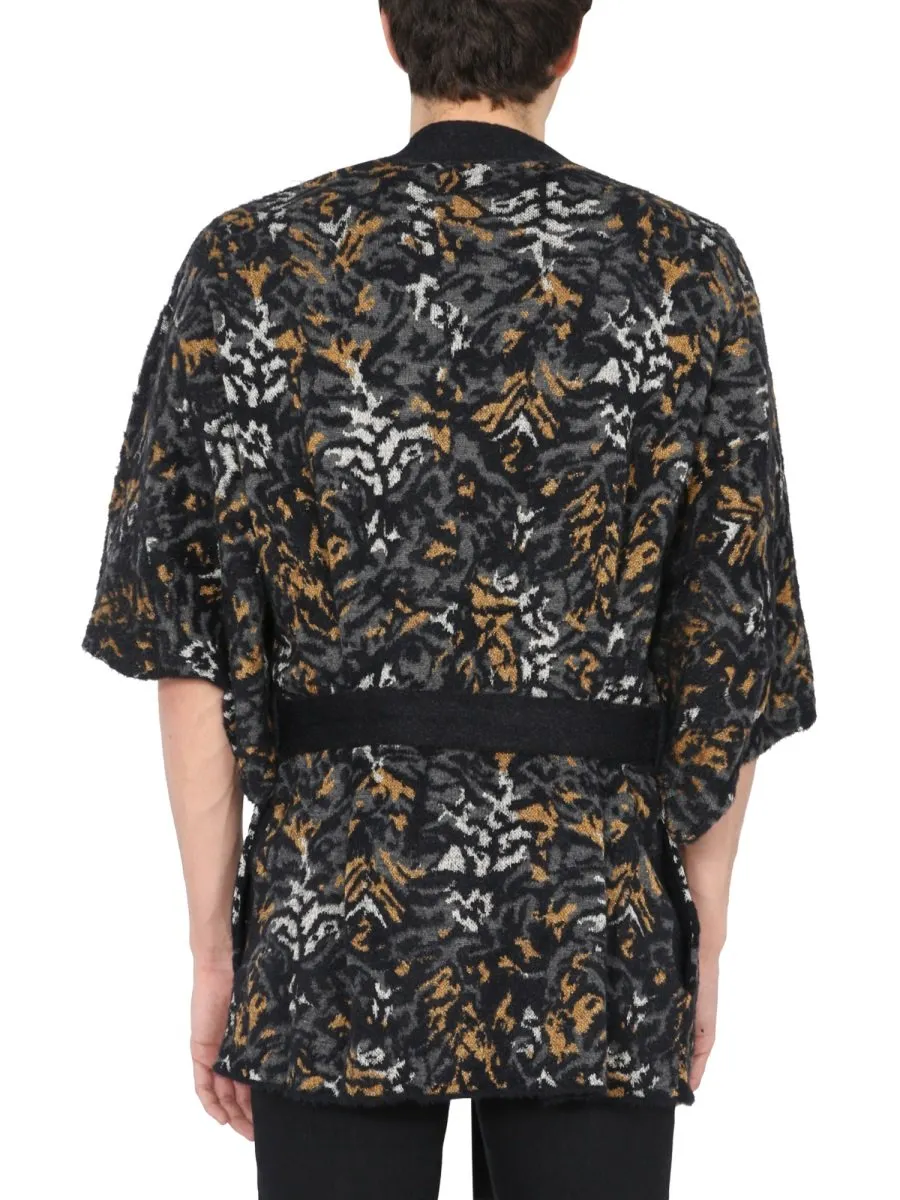 Saint Laurent V-Neck Tied Short-Sleeved Cardigan
