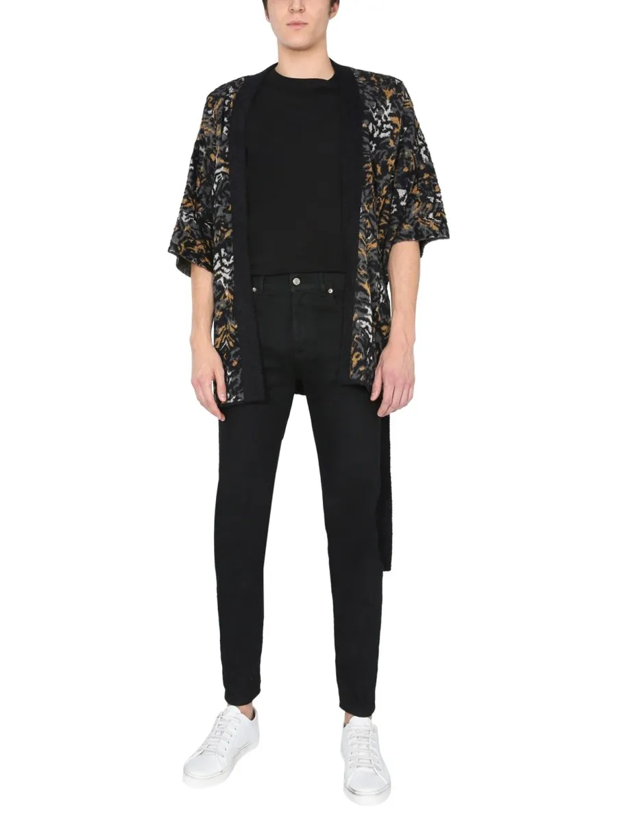Saint Laurent V-Neck Tied Short-Sleeved Cardigan