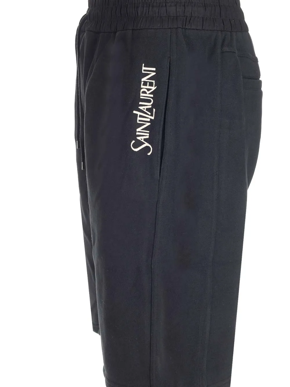 Saint Laurent Logo Embroidered Drawstring Shorts