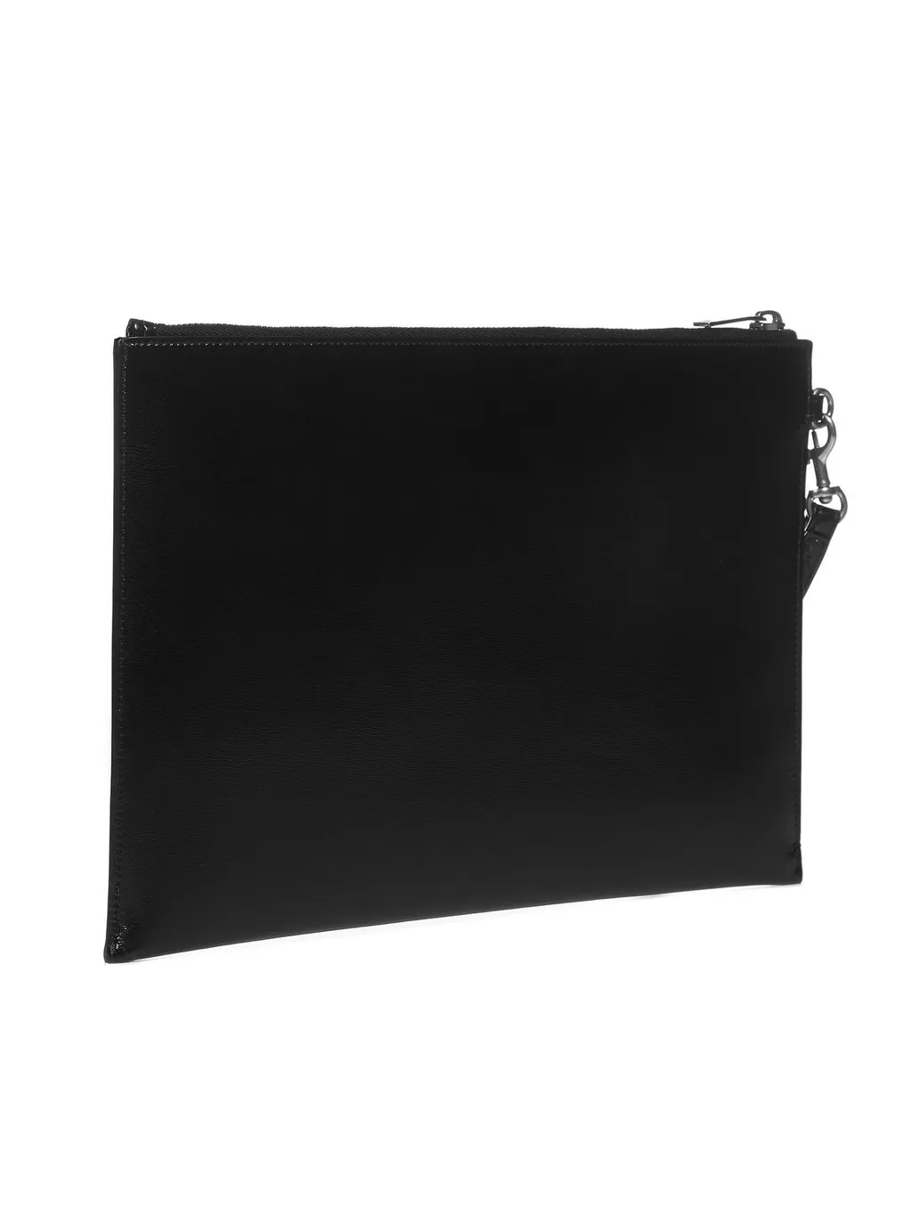 Saint Laurent Logo Plaque Zipped Clutch Bag