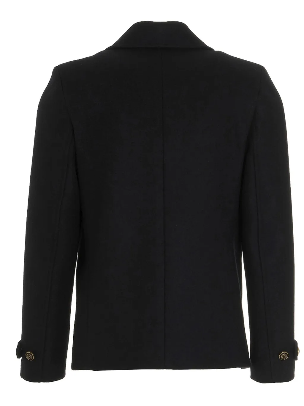 Saint Laurent Double-Breasted Long-Sleeved Peacoat