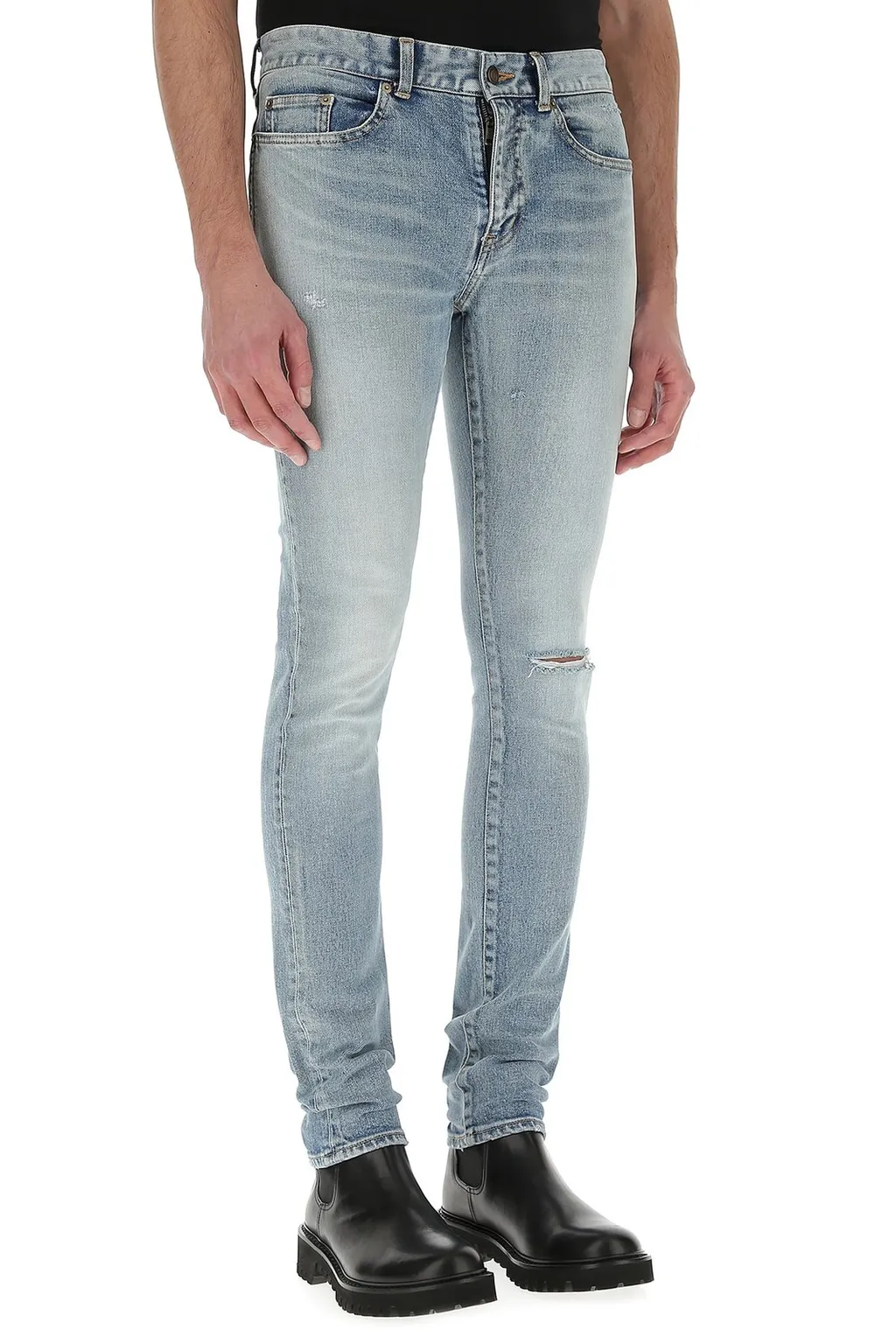 Saint Laurent Distressed Skinny Jeans