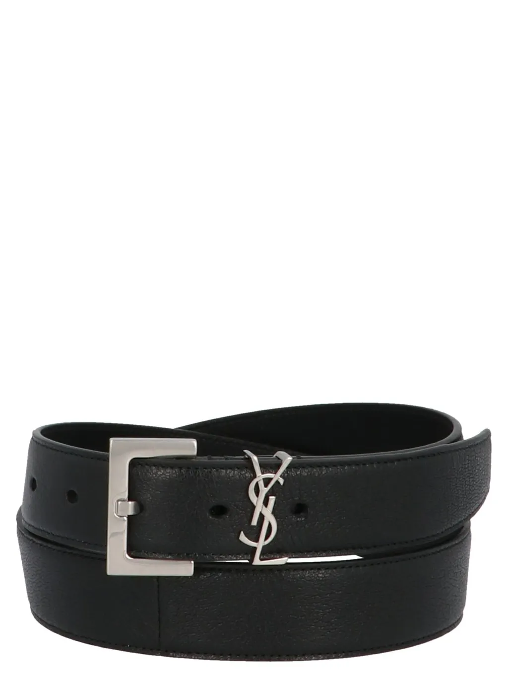 Saint Laurent Cassandre Logo Plaque Buckled Belt