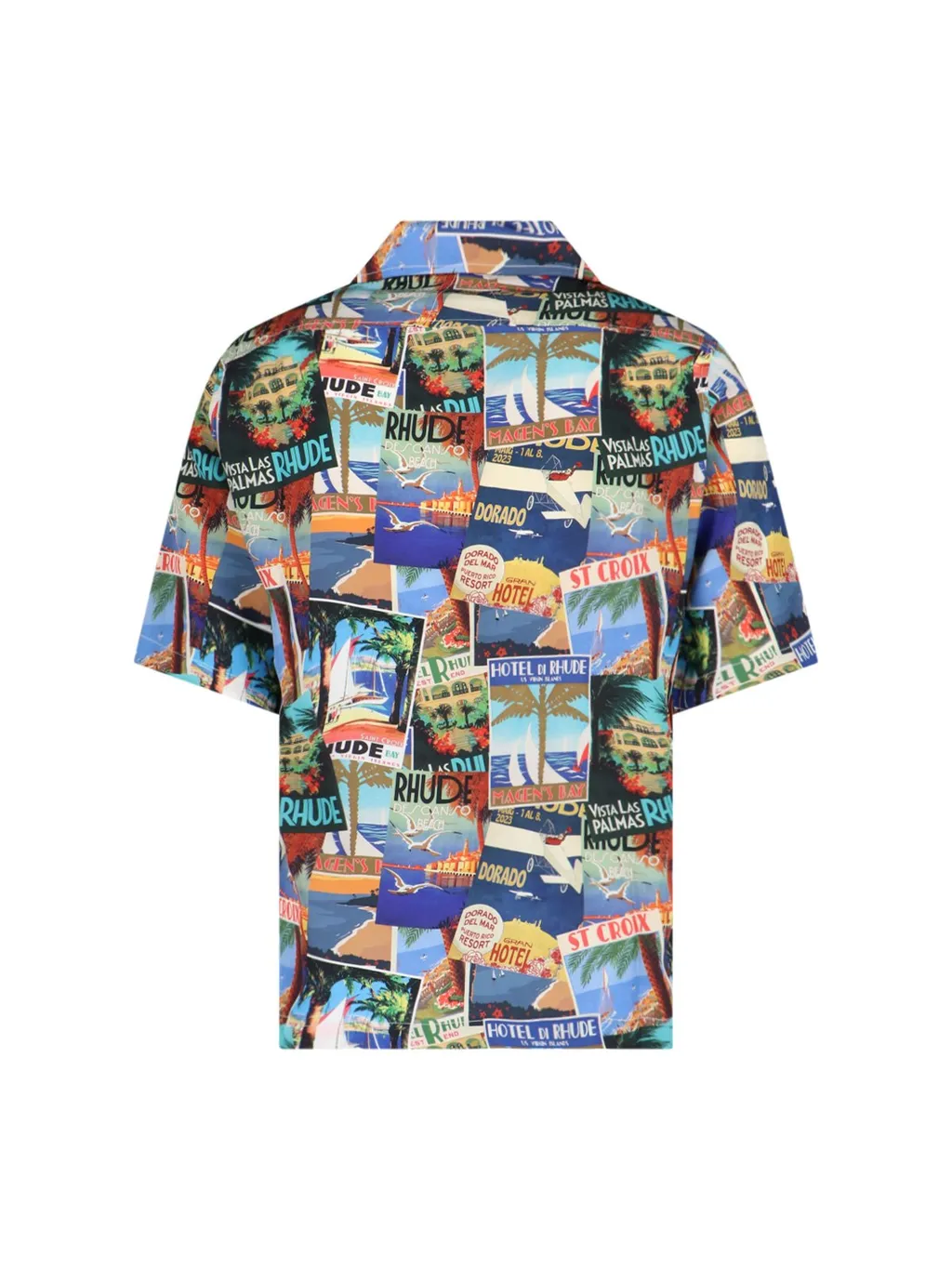 Rhude Postcard Print Short Sleeve Shirt