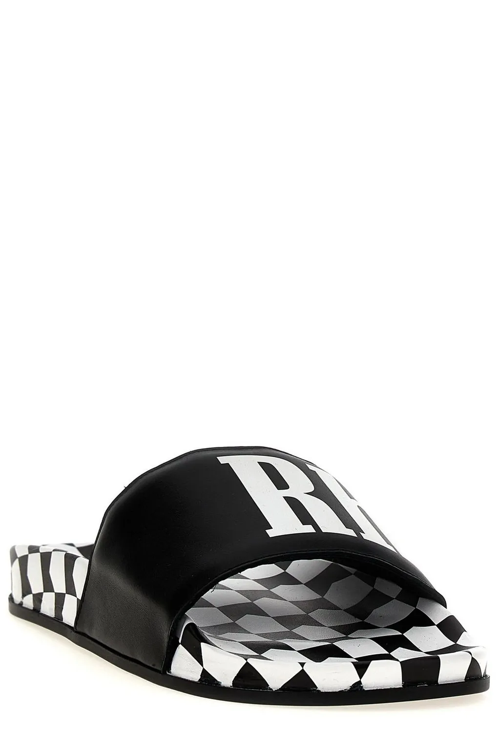 Rhude Logo Printed Checked Slides