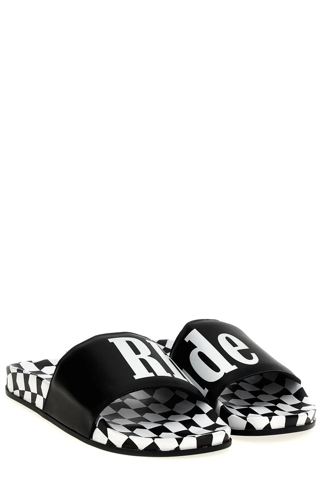 Rhude Logo Printed Checked Slides