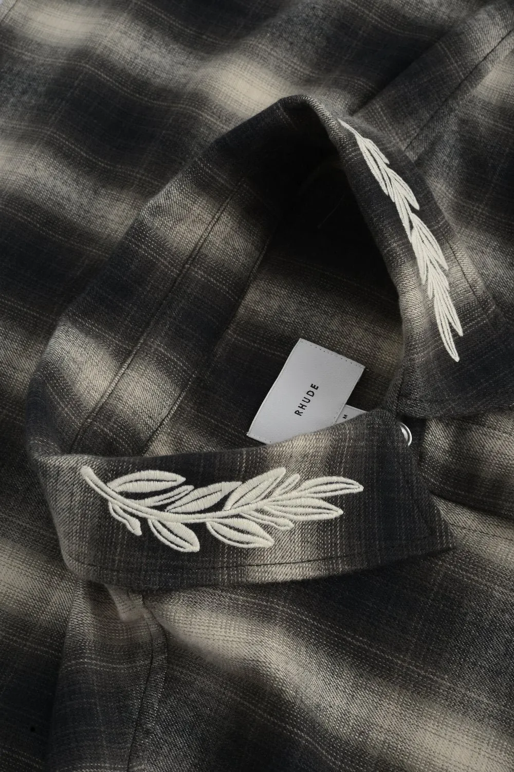 Rhude Racing Logo Printed Checked Shirt