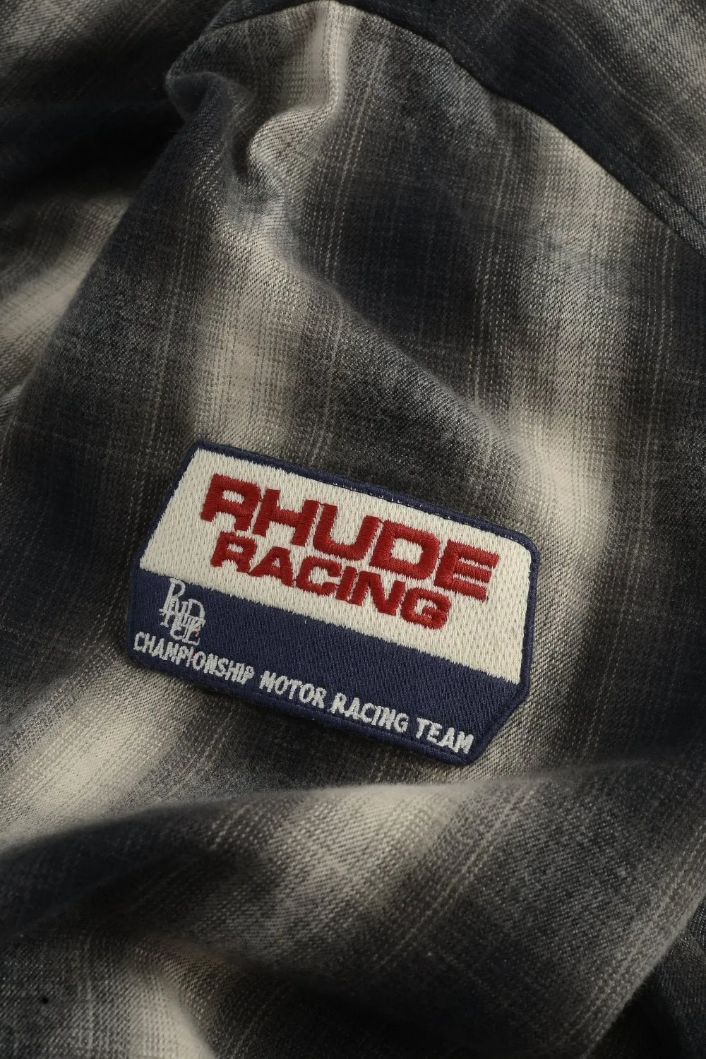 Rhude Racing Logo Printed Checked Shirt
