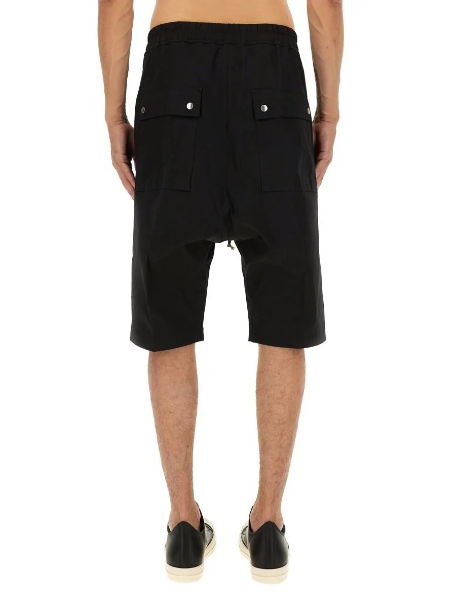 Rick Owens Drawstring Button Detail Shorts