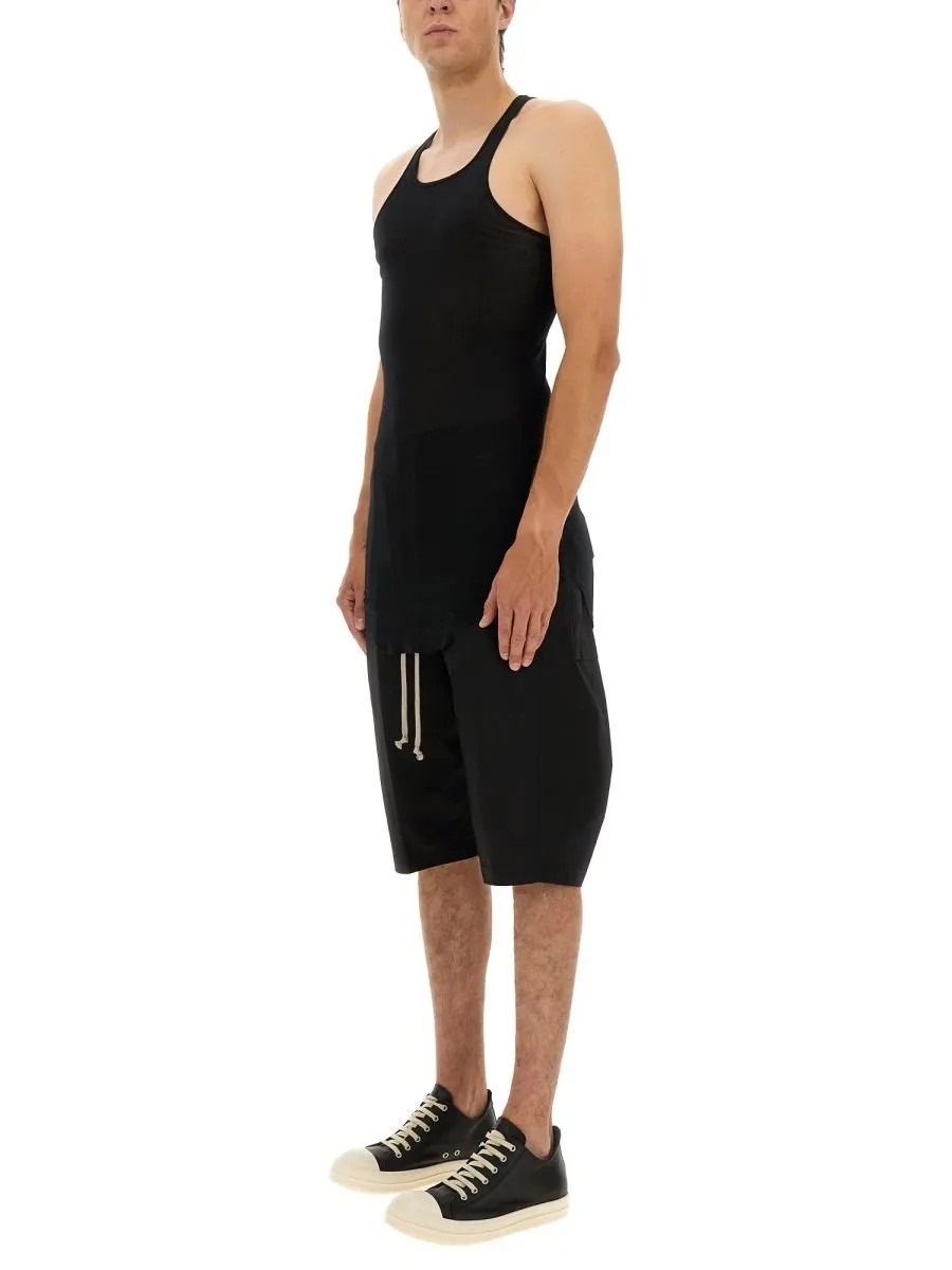 Rick Owens Drawstring Button Detail Shorts
