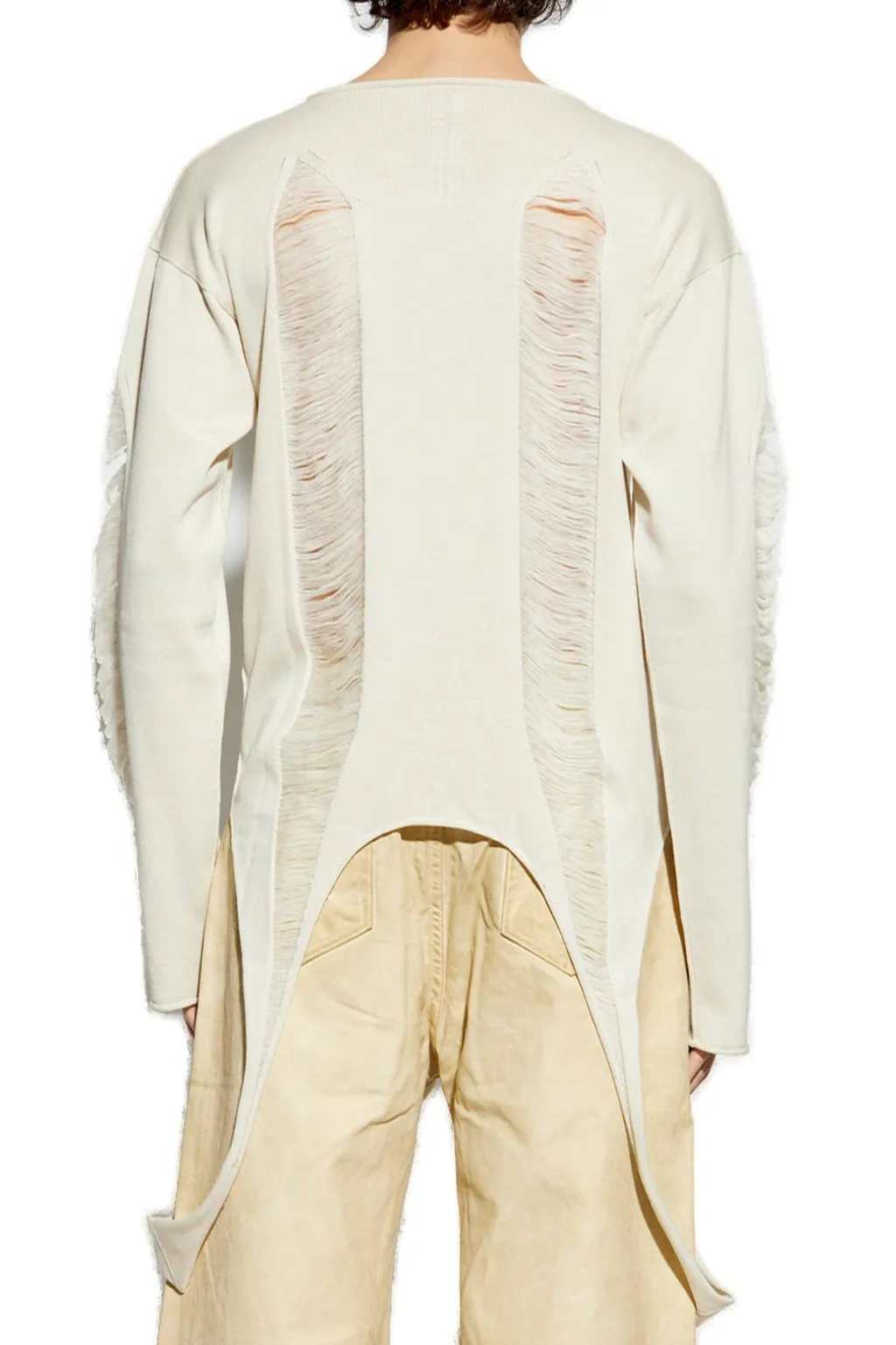 Rick Owens Long Sleeved Distressed Knitted Top