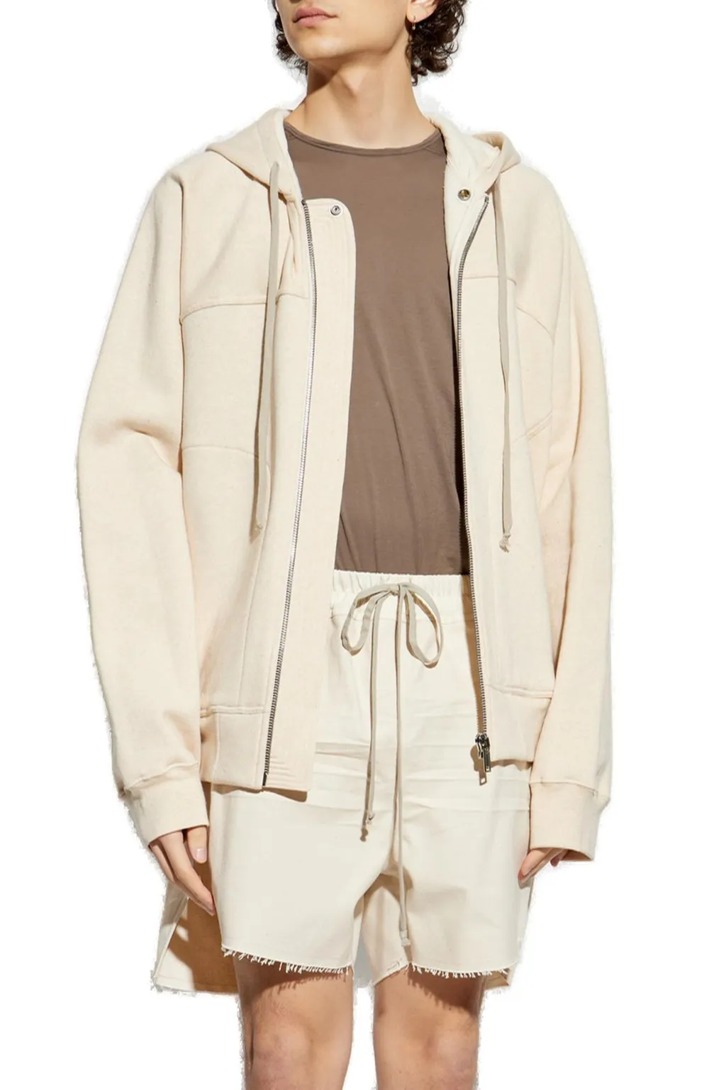Rick Owens Zip-Up Drawstring Hoodie
