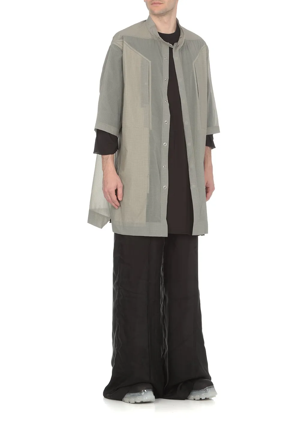 Rick Owens Geometric Pattern Oversized Shirt