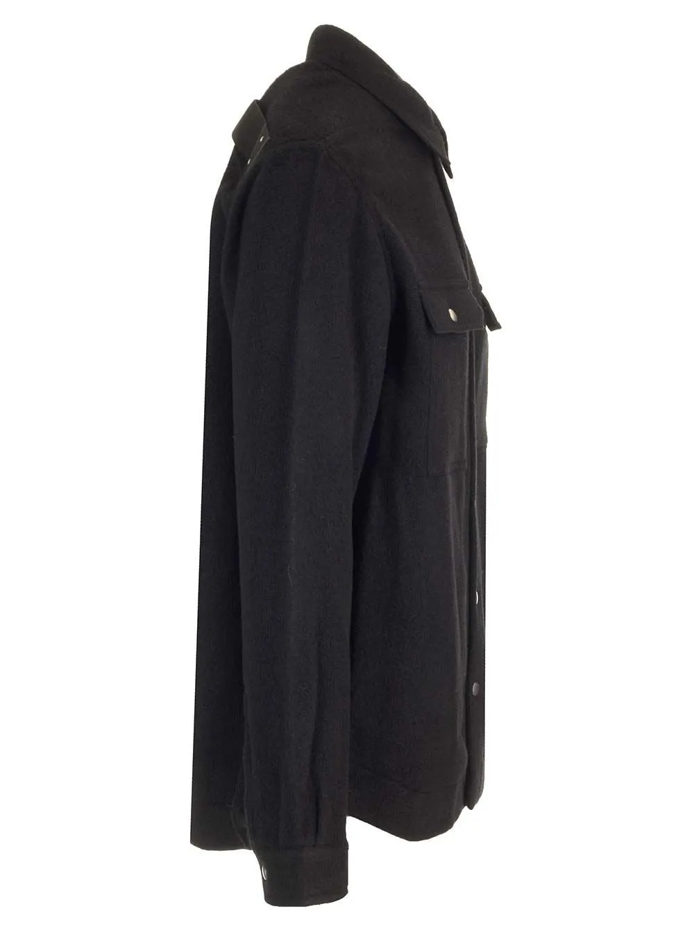 Rick Owens Felted Curved Hem Overshirt