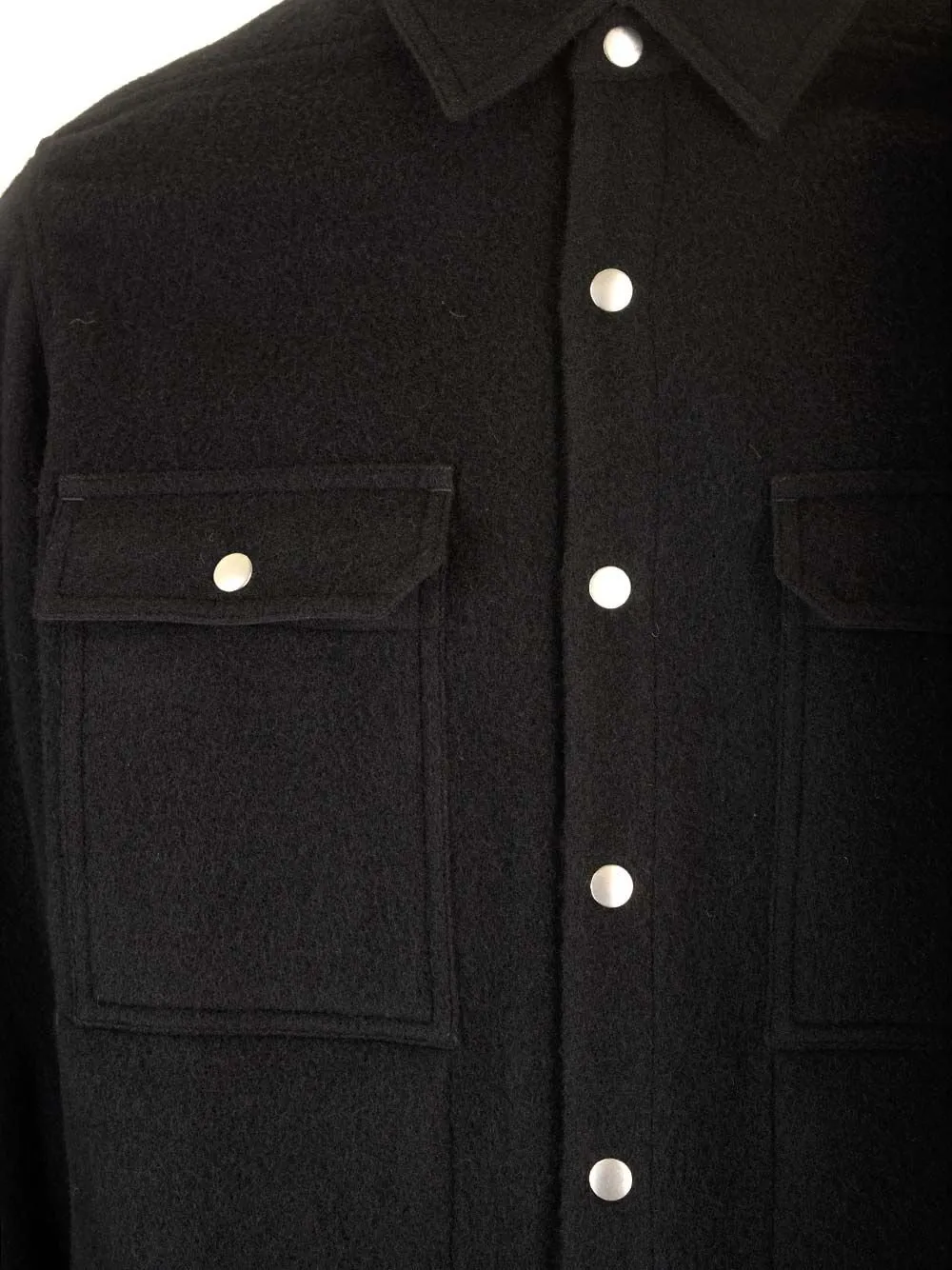 Rick Owens Felted Curved Hem Overshirt