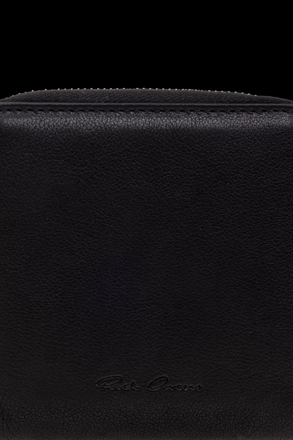 Rick Owens Logo Embossed Zip Around Wallet
