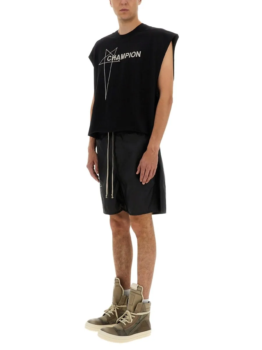 Rick Owens X Champion Logo Detailed T-Shirt