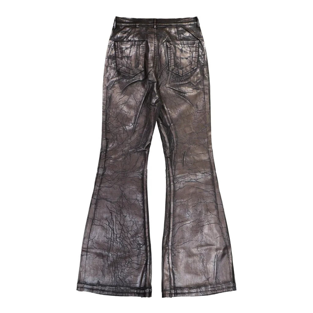 Rick Owens Drkshdw Crackled-Effect Flared Denim Jeans