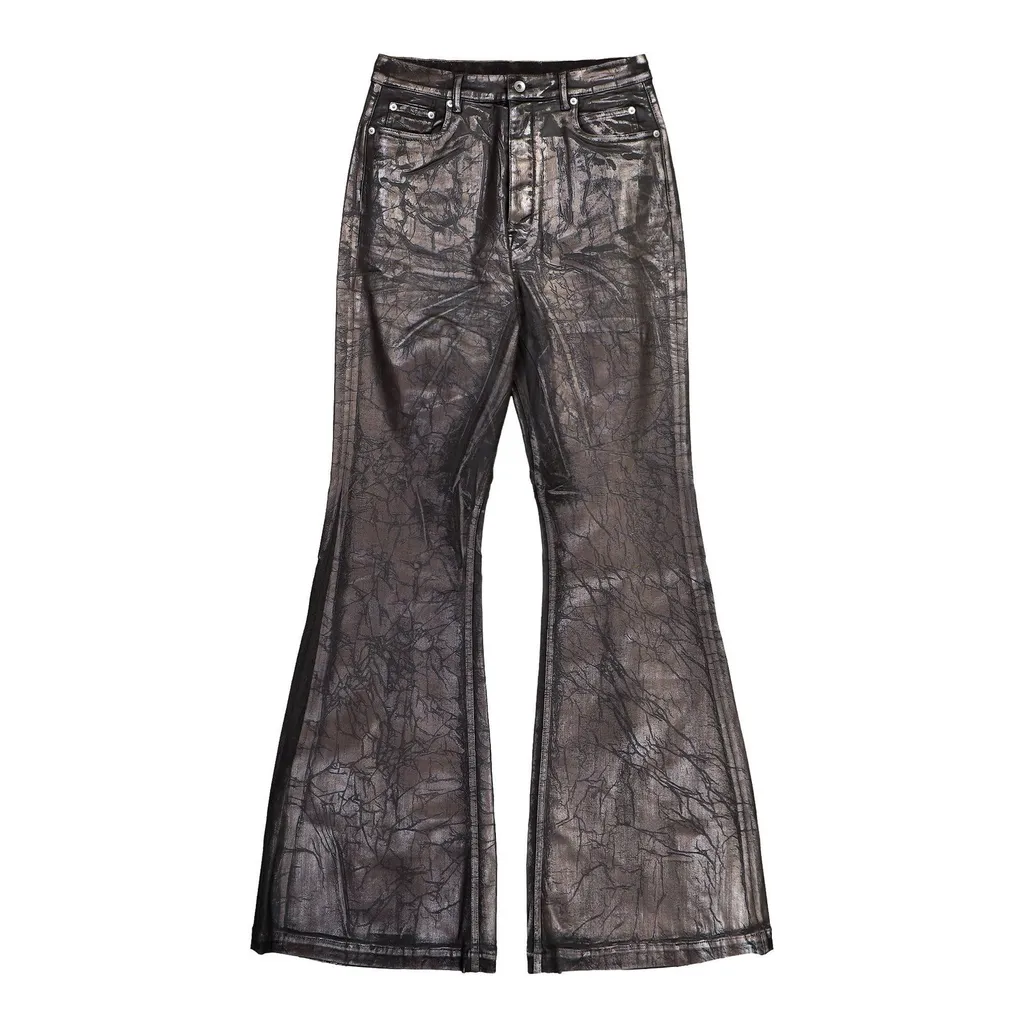 Rick Owens Drkshdw Crackled-Effect Flared Denim Jeans