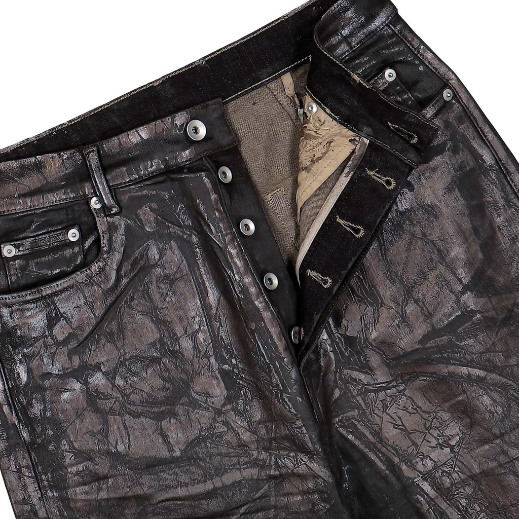 Rick Owens Drkshdw Crackled-Effect Flared Denim Jeans