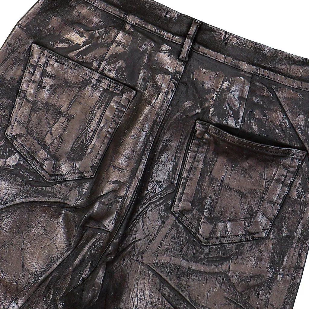 Rick Owens Drkshdw Crackled-Effect Flared Denim Jeans