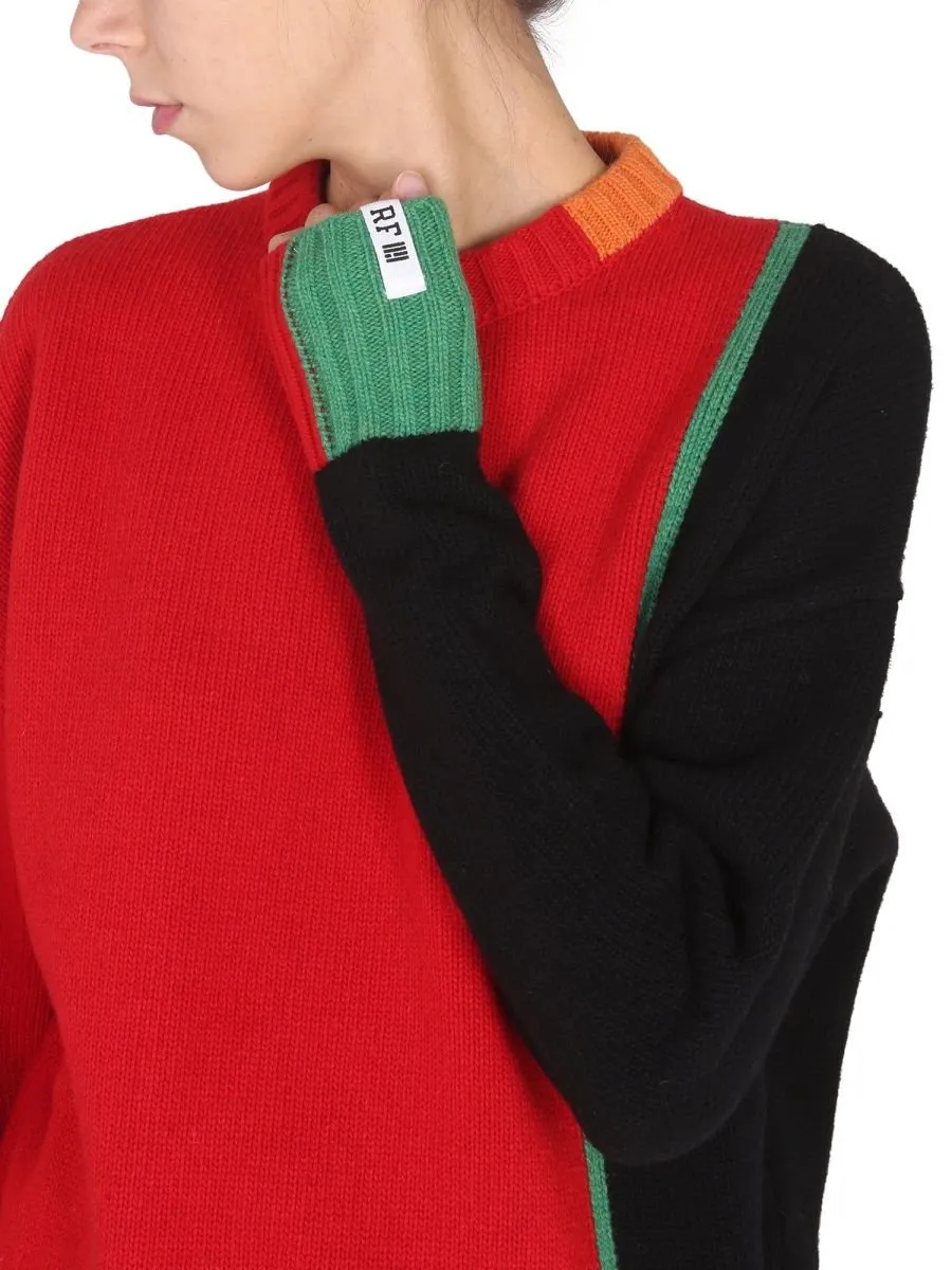 Right For Cross-Neck Ribbed Knitwear