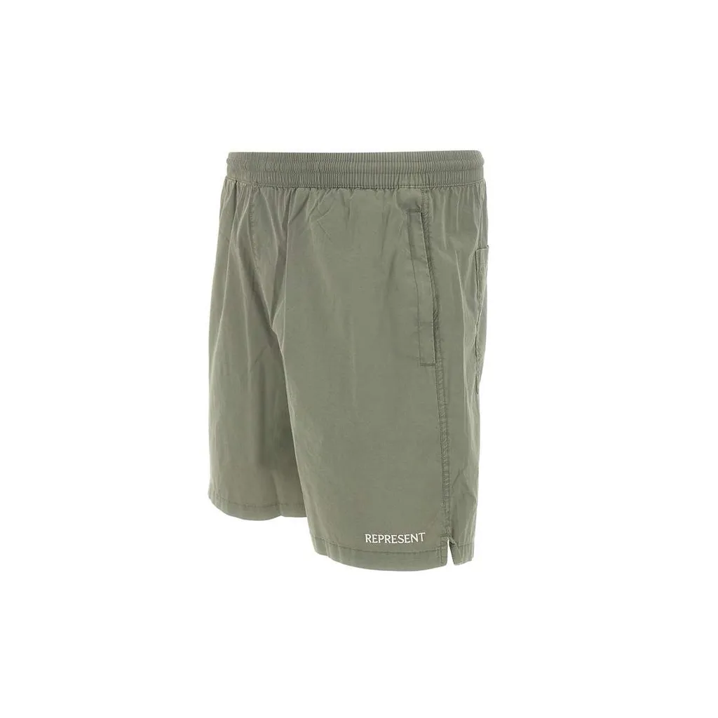 Represent Serif Logo Embroidered Shorts