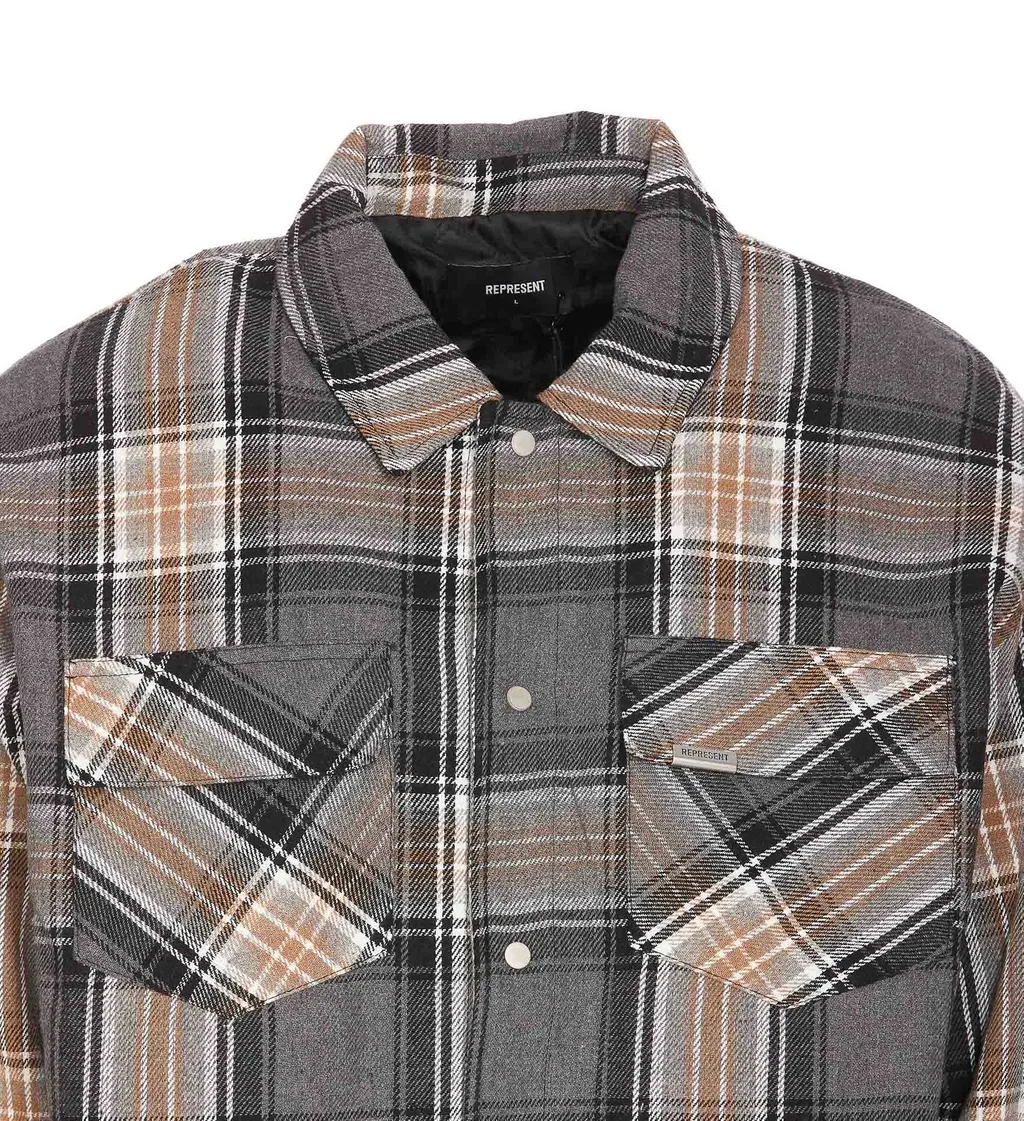 Represent Logo Printed Checked Shirt