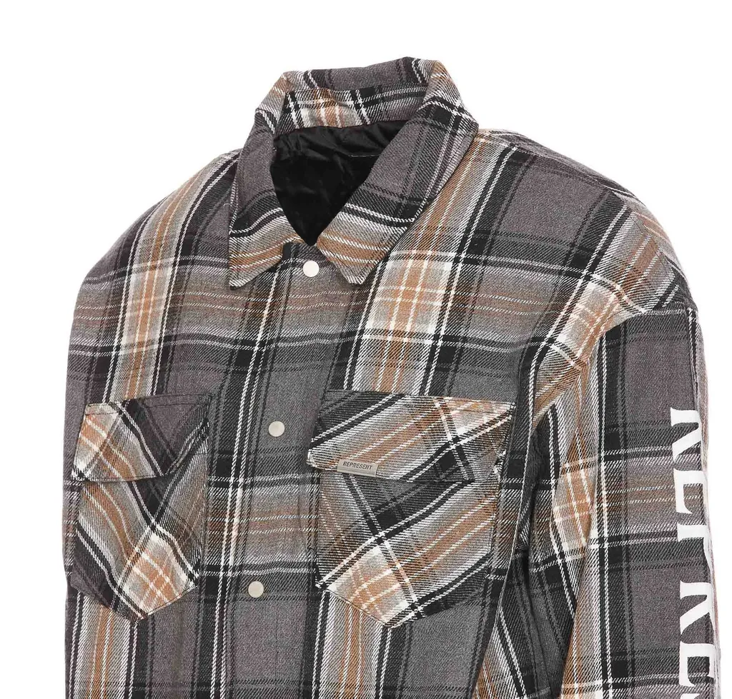 Represent Logo Printed Checked Shirt