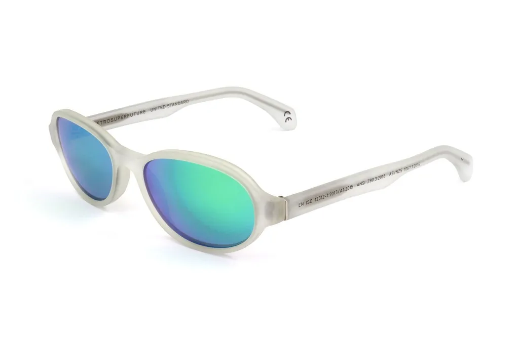 Retrosuperfuture Laser Crystal United Standard Oval Frame Sunglasses