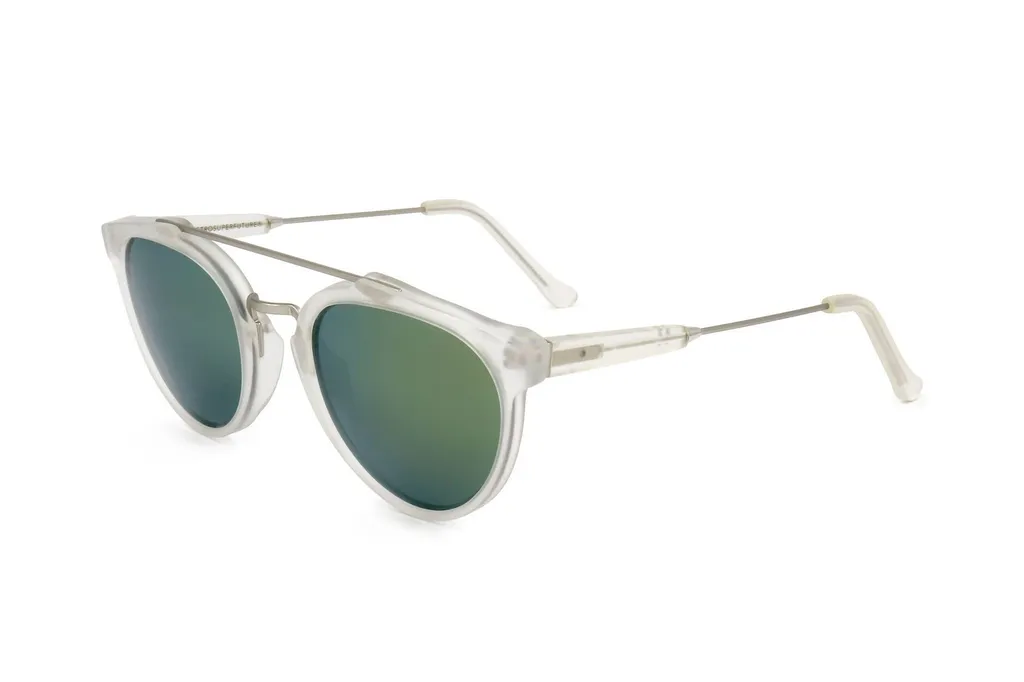 Retrosuperfuture Giaguaro Crystal Matte Aviatro Frame Sunglasses