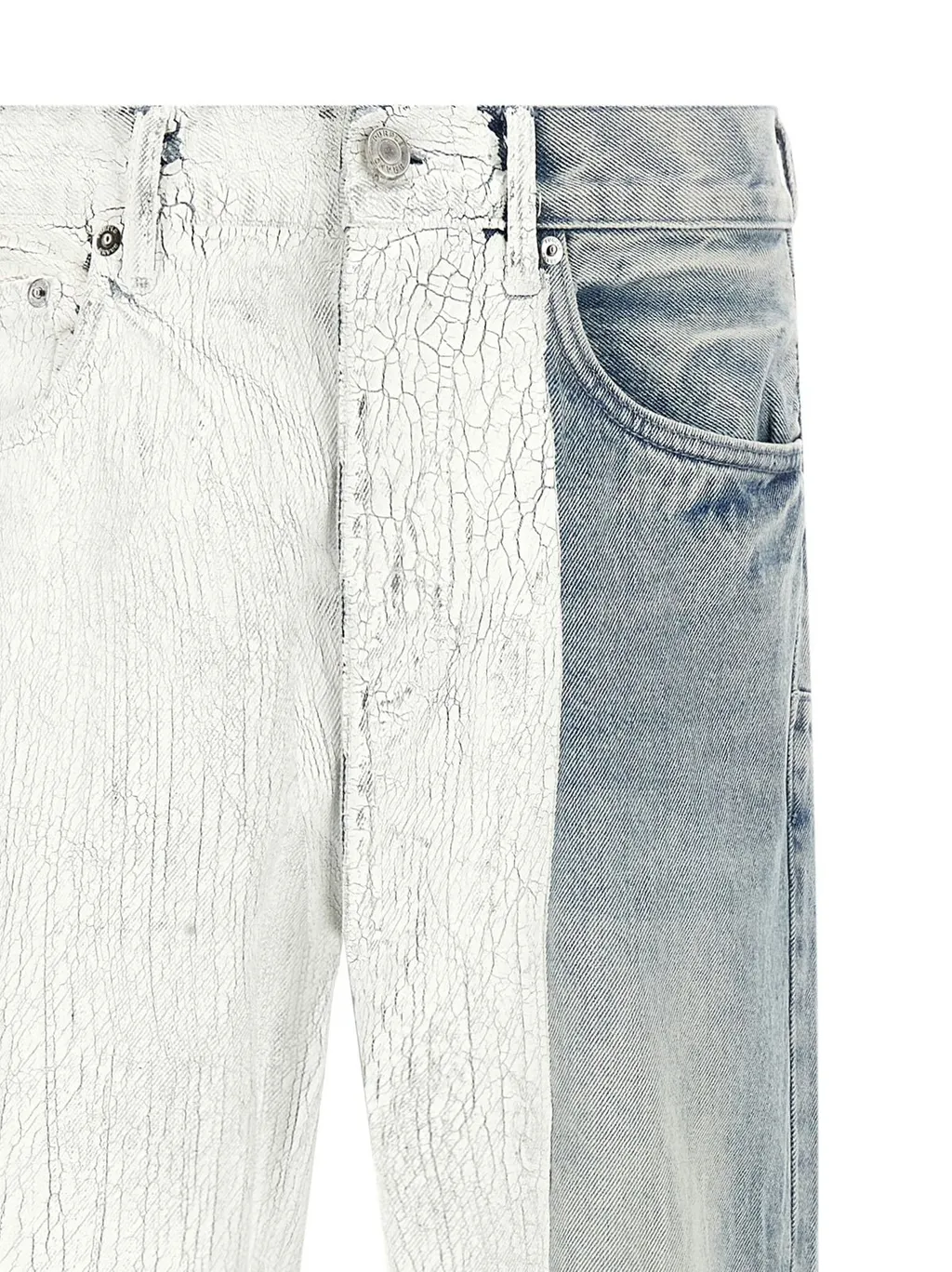 Purple Crackle Silver Coated Jeans