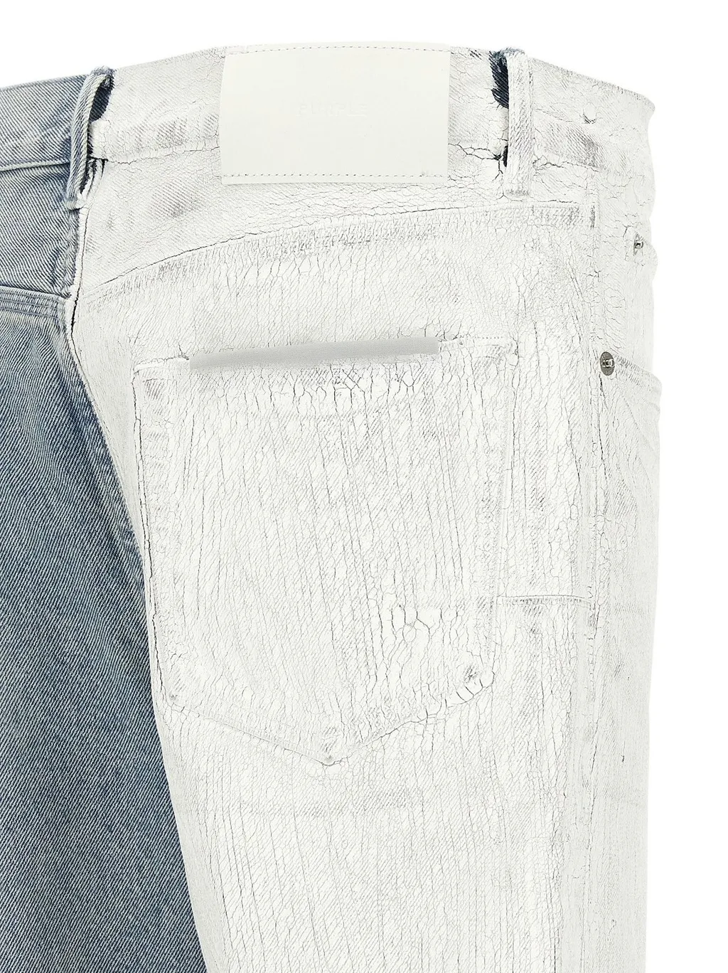 Purple Crackle Silver Coated Jeans