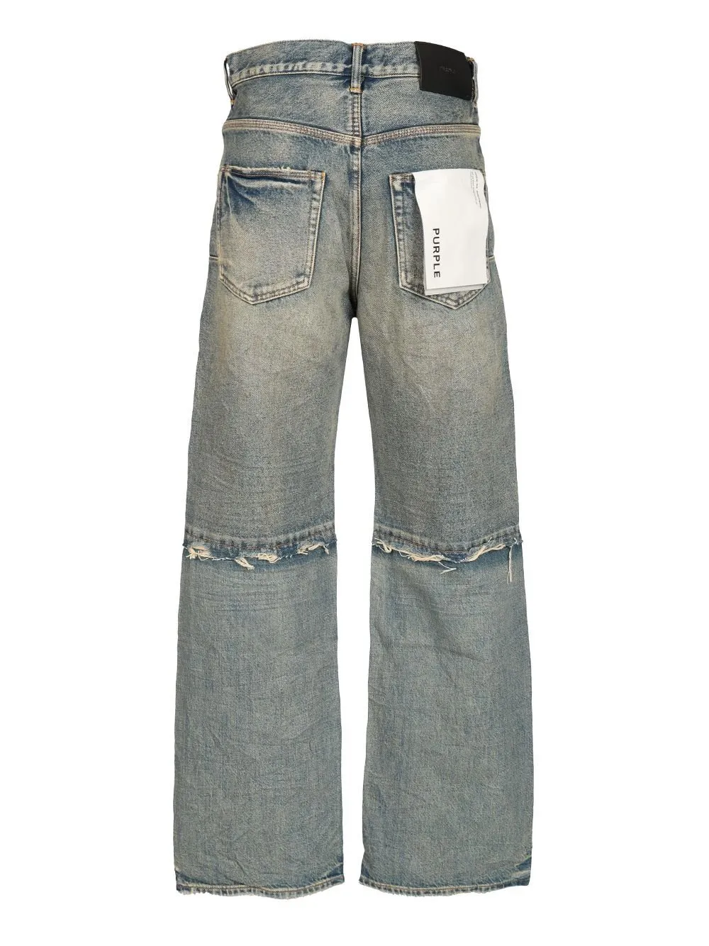 Purple Distressed Wide Leg Jeans