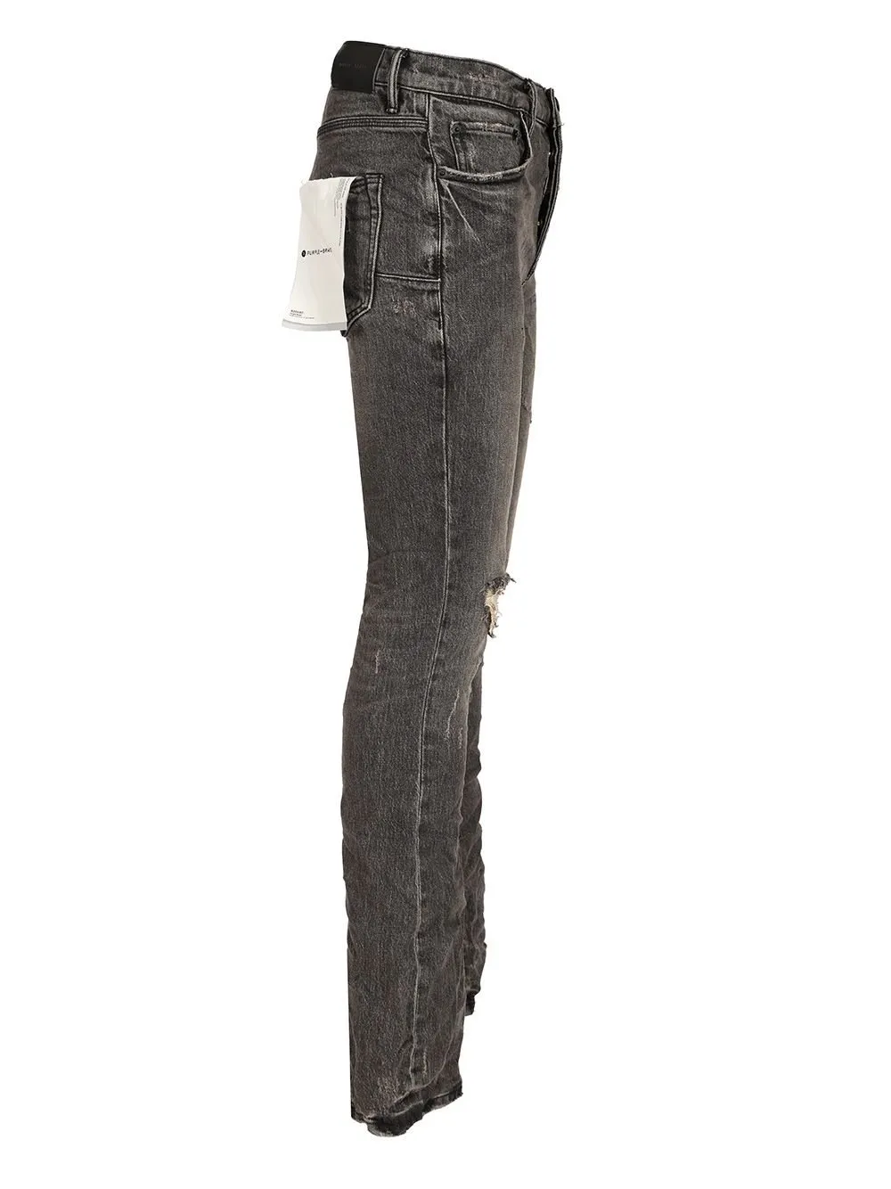 Purple Distressed Slim Fit Jeans