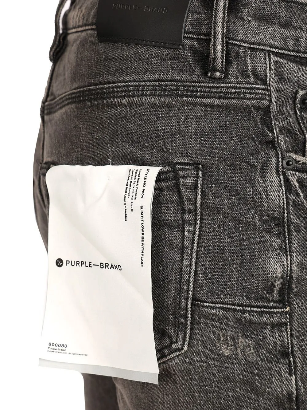 Purple Distressed Slim Fit Jeans