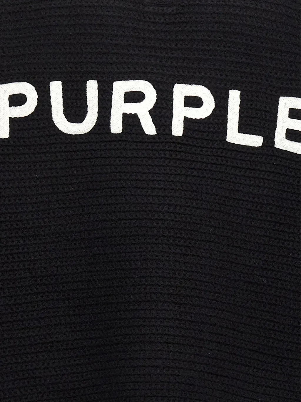Purple Logo Embroidery Knit Sweater