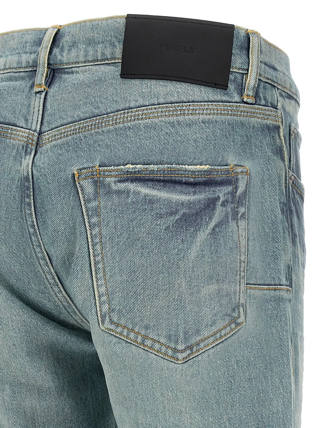 Purple Pinner Coated Vintage Denim Jeans