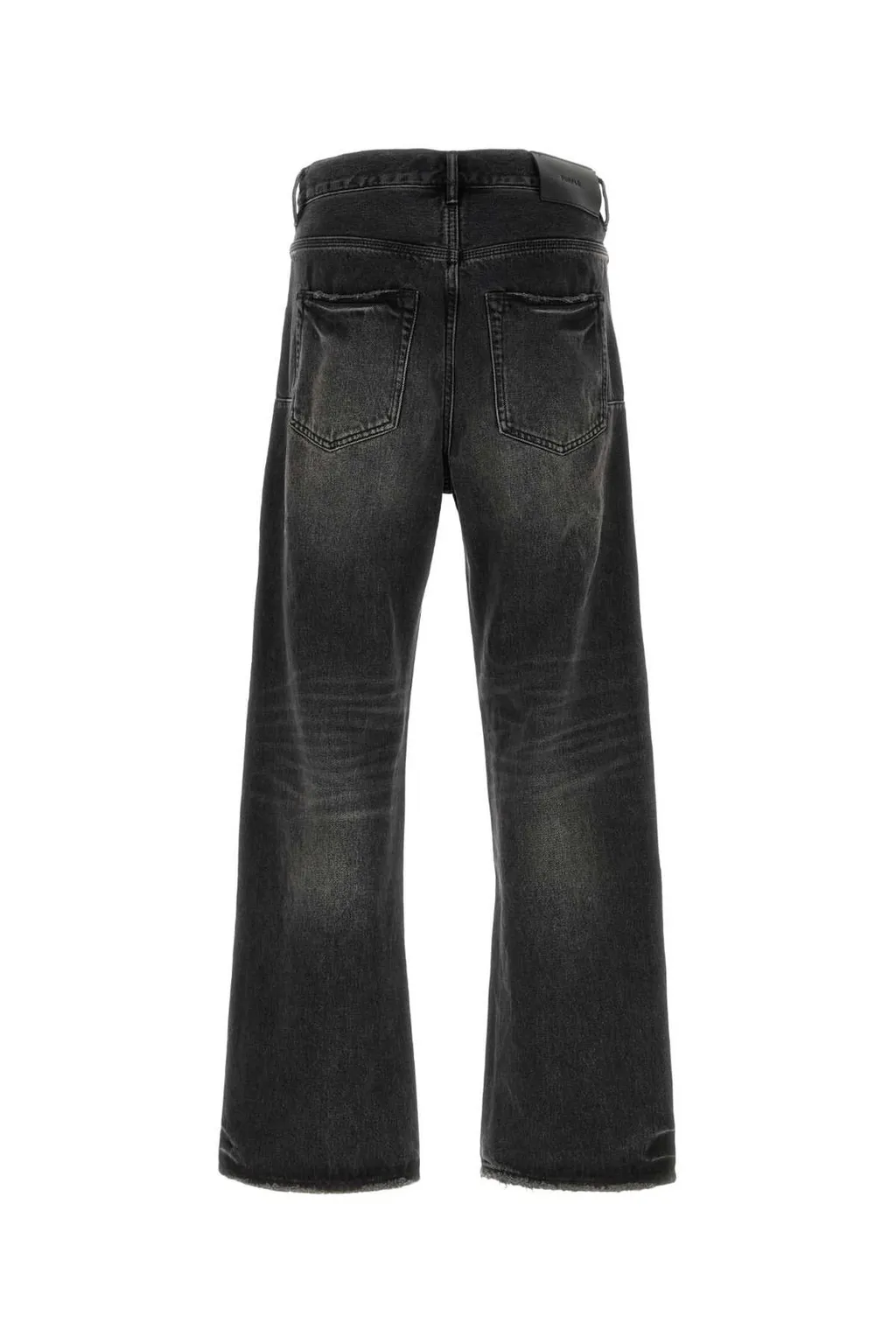 Purple Denim Distressed Straight Jeans