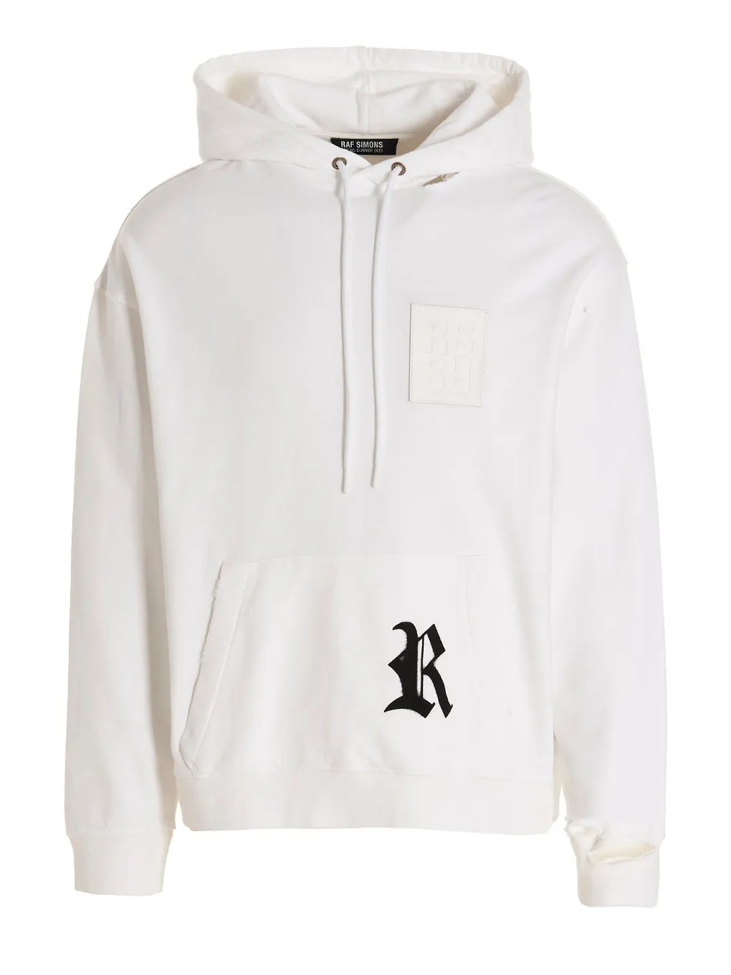 Raf Simons Logo Patch Drawstring Hoodie