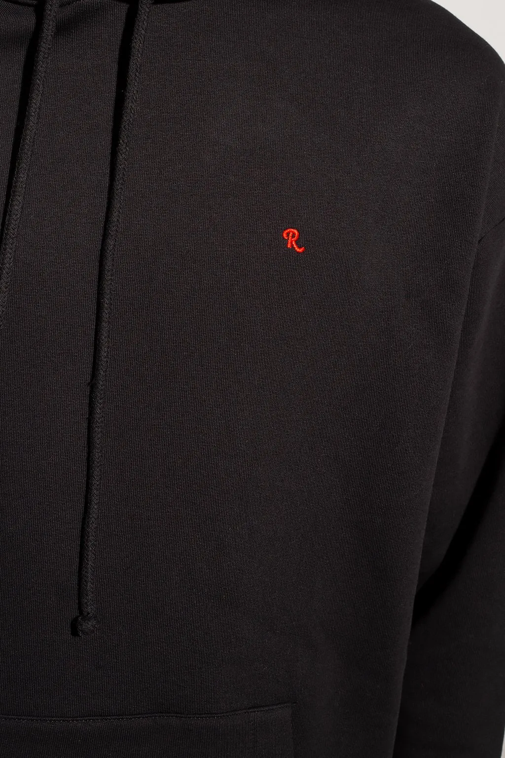 Raf Simons Logo Embroidered Drawstring Hoodie