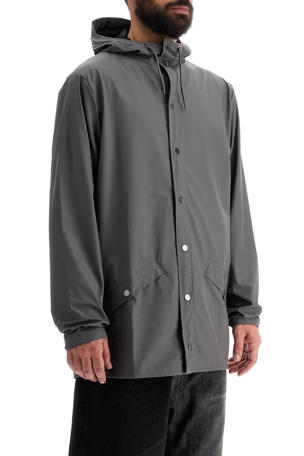 Rains Fishtail Hem Hooded Rain Jacket