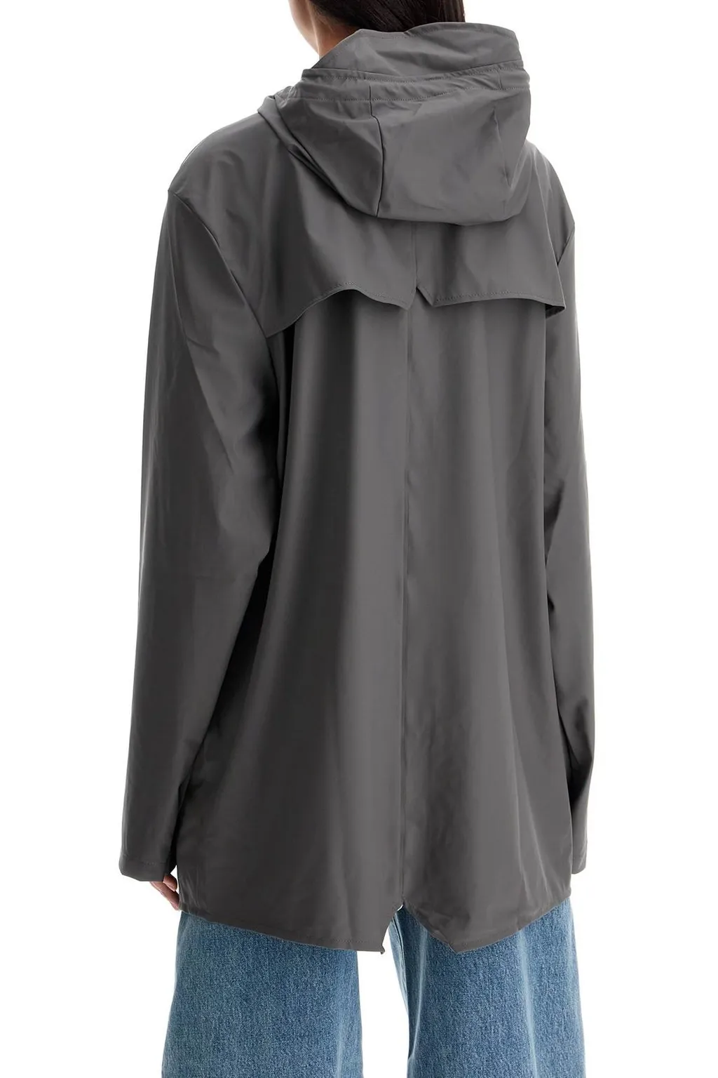 Rains Fishtail Hem Hooded Rain Jacket